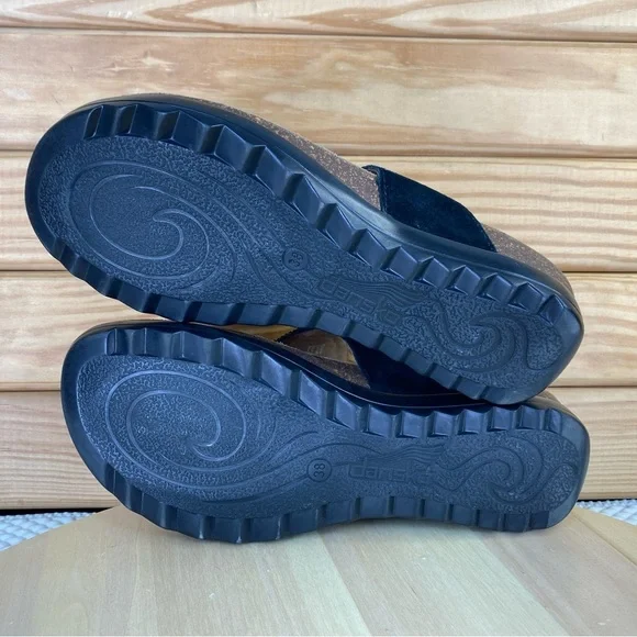 Dansko Womens Slide Sandals Pamela 38 EUR Black Leather Beaded Thong Summer Shoe - Picture 5 of 11